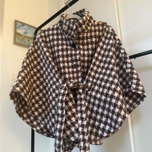 Juicy Couture Black and White Plaid Outerwear